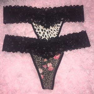 🐆 Leopard Print Lace Thongs by Victoria’s Secret
